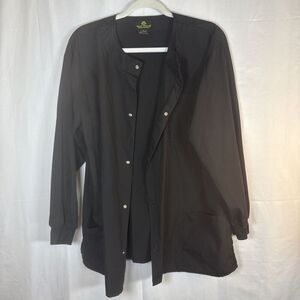 Natural Uniforms Natural Comfort Black Scrub Jacket Size Large Preowned
